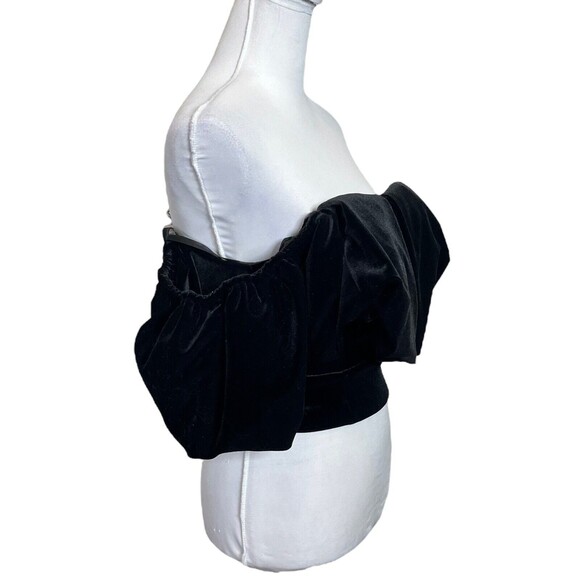 Anthropologie NWT Hutch Velvet Corset Top Women’s Size 0P Off Shoulder Black - Picture 5 of 11